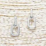 87799, RECTANGLE LINKED METAL EARRING