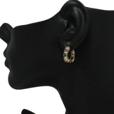 87809, BAGUETTE CUBIC ZIRCONIA HUGGIE EARRING