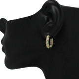 87810, PAVE CUBIC ZIRCONIA HUGGIE HOOP EARRING