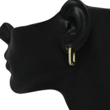 87813, RECTANGLE PAVE CUBIC ZIRCONIA HUGGIE EARRING