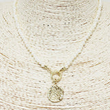 87817, DISC ACCENT W/ FRESHWATER PEARL NECKLACE
