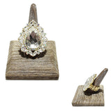 87829, TEARDROP ACCENT RHINESTONE STRETCH RING