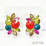 87831, MARQUISE ACCENT RHINESTONE CLIP ON EARRING