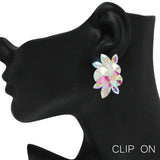 87831, MARQUISE ACCENT RHINESTONE CLIP ON EARRING
