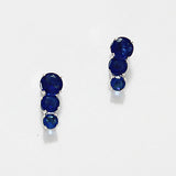 87850, TRIPLE ROUND CUBIC ZIRCONIA EARRING
