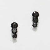87850, TRIPLE ROUND CUBIC ZIRCONIA EARRING