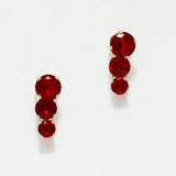 87850, TRIPLE ROUND CUBIC ZIRCONIA EARRING