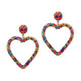87861, HEART SEED BEAD EARRING