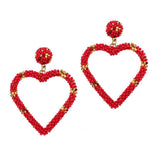 87861, HEART SEED BEAD EARRING