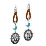 87907, WESTERN CONCHO DANGLE EARRING