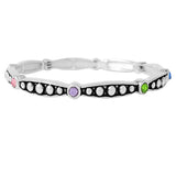 87919, ROUND RHINESTONE ACCENT STRETCH BRACELET