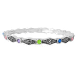 87921, ROUND RHINESTONE SWIRL ACCENT STRETCH BRACELET