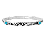 87923, FILIGREE ACCENT INSPIRATIONAL STRETCH BRACELET