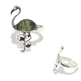 87945, FLAMINGO ABALONE STRETCH RING