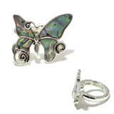 87945, BUTTERFLY ABALONE STRETCH RING