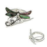 87945, DRAGONFLY ABALONE STRETCH RING