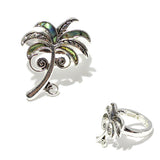 87945, PALM TREE ABALONE STRETCH RING