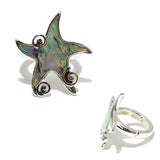 87945, STARFISH ABALONE STRETCH RING