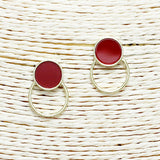 87953, DOUBLE ROUND SHAPE POST EARRING