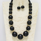 87969, WOOD BEADED NECKLACE