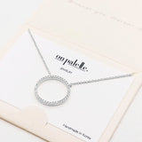 87975, PAVE ROUND CUT OUT PENDANT NECKLACE