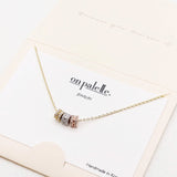 87978, DAINTY PAVE TRIPLE RING PENDANT NECKLACE