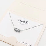87978, DAINTY PAVE TRIPLE RING PENDANT NECKLACE