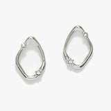 88024, ROUNDED DIAMOND SHAPE METAL EARRING