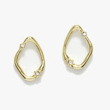 88024, ROUNDED DIAMOND SHAPE METAL EARRING