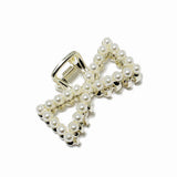 88038, RIBBON BOW PEARL MINI HAIR CLIP