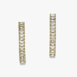 88044, BAGUETTE CUBIC ZIRCONIA STAINLESS STEEL DROP EARRING
