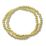 4MM Stainless Steel Ball Bead Stretch Bracelet SET