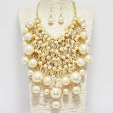 88059, PEARL & ACRYLIC BALLS STATEMENT NECKLACE
