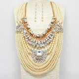 88061, RHINESTONE & PEARL STATEMENT NECKLACE
