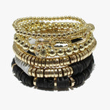 88112, MULTI LAYERED BEAD STRETCH BRACELET
