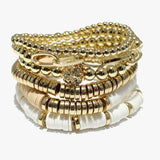 88112, MULTI LAYERED BEAD STRETCH BRACELET