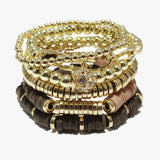 88112, MULTI LAYERED BEAD STRETCH BRACELET