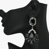 88126, MARQUISE CENTER TEARDROP ACCENT RHINESTONE EVENING EARRING