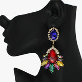 88126, MARQUISE CENTER TEARDROP ACCENT RHINESTONE EVENING EARRING