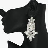 88129, MARQUISE ACCENT RHINESTONE EVENING EARRING