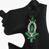88129, MARQUISE ACCENT RHINESTONE EVENING EARRING