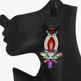 88129, MARQUISE ACCENT RHINESTONE EVENING EARRING