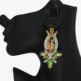 88129, MARQUISE ACCENT RHINESTONE EVENING EARRING