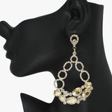 88143, OVAL ACCENT RHINESTONE EVENING EARRING