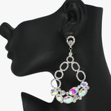 88143, OVAL ACCENT RHINESTONE EVENING EARRING