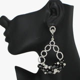 88143, OVAL ACCENT RHINESTONE EVENING EARRING