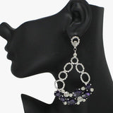 88143, OVAL ACCENT RHINESTONE EVENING EARRING