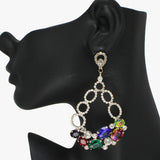 88143, OVAL ACCENT RHINESTONE EVENING EARRING