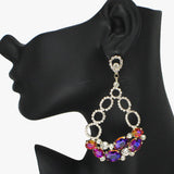 88143, OVAL ACCENT RHINESTONE EVENING EARRING