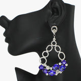 88143, OVAL ACCENT RHINESTONE EVENING EARRING